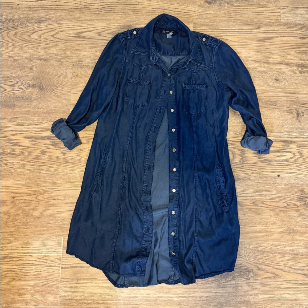 INC International Concepts Navy Shirt Dress